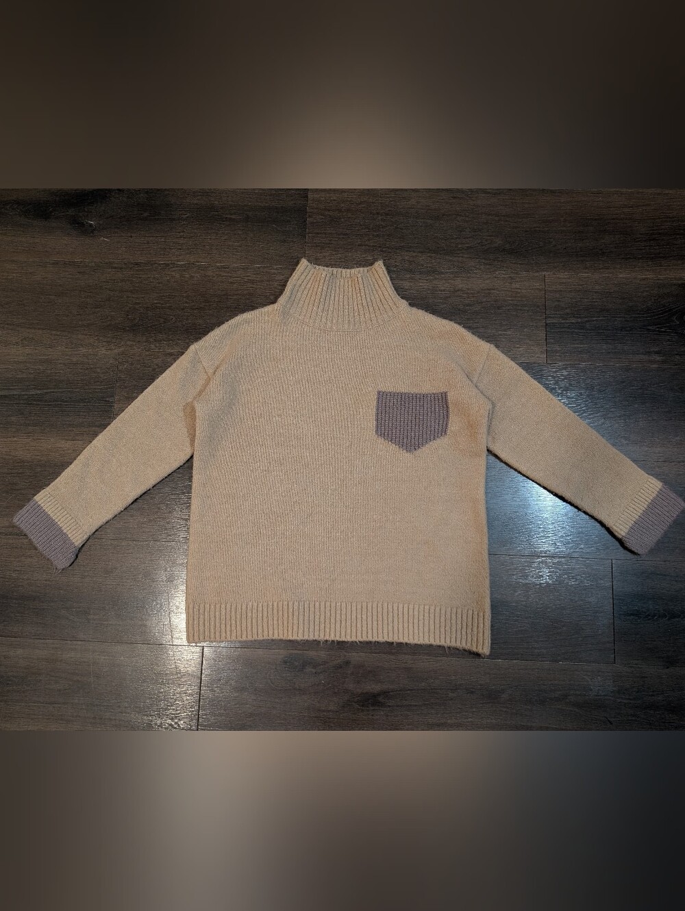 Size medium beige turtleneck knit sweater